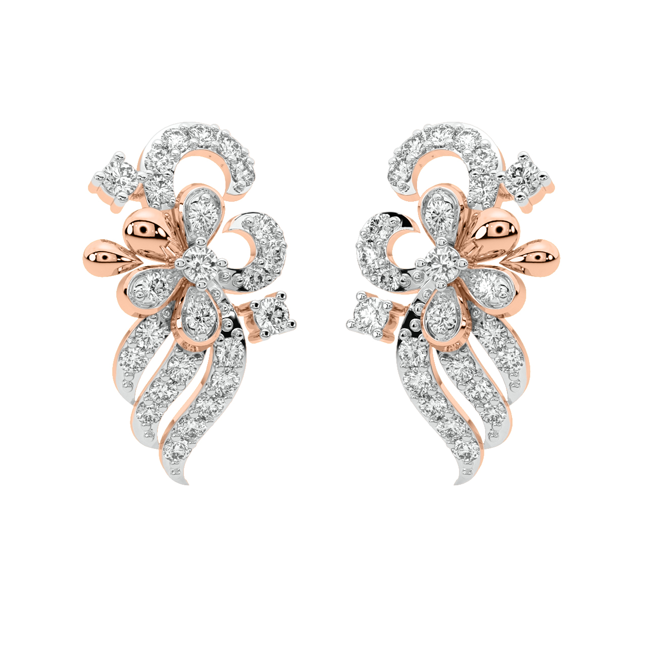 Rosa Round Diamond Stud Earrings